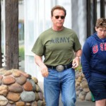 Arnold Schwarzenegger and his son Christopher out for Father's Day