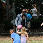 Seal plays baseball with Leni and Henry in the Park