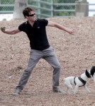 Stephen Moyer and Daughter Lilac at the Dog Park