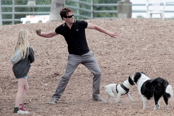 Stephen Moyer and Daughter Lilac at the Dog Park