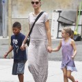 Heidi Klum in Soho, NYC wtih Leni, Henry, Johan and Lou