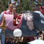 Jennifer Lopez and Emme Flying Dumbo at Disneyland in California