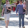 Actor Neil Patrick Harris and his partner David Burtka out for Father's Day dinner with their twins Gideon Scott and Harper Grace