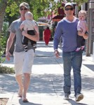 Actor Neil Patrick Harris and his partner David Burtka out for Father's Day dinner with their twins Gideon Scott and Harper Grace