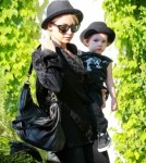 Nicole Richie and Her Children Harlow and Sparrow Leaving a Friend's House