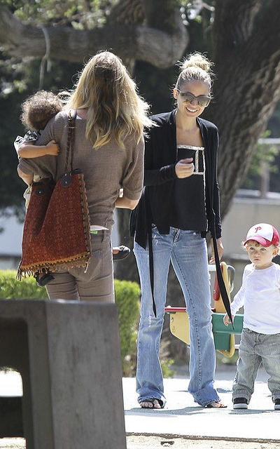 Nicole Richie and Ellen Pompeo at the Park with Children