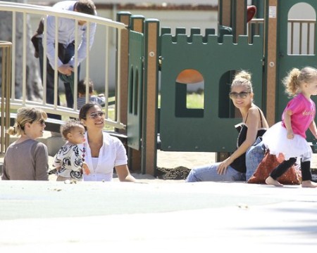 Nicole Richie and Ellen Pompeo at the Park With Children
