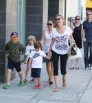 Sharon Stone With Sons Roan Joseph Bronstein, Laird Vonne Stone and Quinn Kelly