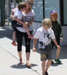 Sharon Stone With Sons Roan Joseph Bronstein, Laird Vonne Stone and Quinn Kelly