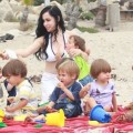 Octomom, Nadya Suleman Spends the Day With Her Children on the Beach