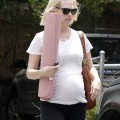 Pregnant January Jones Hits The Gym