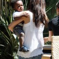 Sandra Bullock arrived at a private residence in Los Angeles, California on August 29, 2011 with her adorable son Louis.