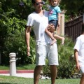 Cash Warren, at Coldwater Park in Beverly Hills with his adorable daughter Honor on August 20th, 2011.