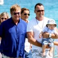 elton John, David Furnish and Baby Zachary in Saint Tropez