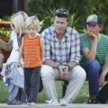 i Spelling and her hubbie Dean McDermott take their kids Liam and Stella to a playground in Cross Creek, Malibu