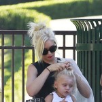 Gwen Stefani is seen with her son Zuma Rossdale at a park in Los Angeles. Gwen Stefani is seen with her son Zuma Rossdale at a park in Los Angeles.