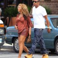 Pregnant Beyonce and Jay-Z as they go for a walk in NYC’s Tribeca neighborhood on Saturday (September 10).
