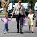 Jennifer Garner takes her daughters Seraphina and Violet out to lunch in Santa Monica