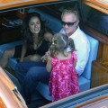 Salma Hayek and Francois-Henri Pinault with their daughter Valentina in piazza San Marco, Venice.