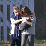 Nicolas and Carla Bruni Sarkozy and their newborn daughter Giulia take a walk in Versailles, France Nicolas and Carla Bruni Sarkozy and their newborn daughter Giulia take a walk in Versailles, France