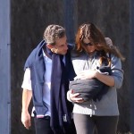 Nicolas and Carla Bruni Sarkozy and their newborn daughter Giulia take a walk in Versailles, France Nicolas and Carla Bruni Sarkozy and their newborn daughter Giulia take a walk in Versailles, France