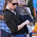 Amy Adams goes to a pumpkin patch in Beverly Hills with her boyfriend Darren Le Gallo and their daughter Aviana