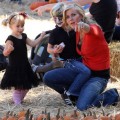 Allison Sweeney takes family to pumpkin patch for the day in Los Angles, Ca on October 8, 2011