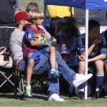 David Beckham enjoyed a day at the park in Los Angeles, California with his boys Brooklyn, Romeo and Cruz during their soccer tournaments on October 9, 2011.