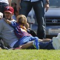 David Beckham enjoyed a day at the park in Los Angeles, California with his boys Brooklyn, Romeo and Cruz during their soccer tournaments on October 9, 2011.