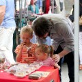 Ben Affleck takes his daughters Violet and Seraphina to the Farmers Market
