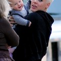 Pink and daughter Willow Sage on the NYC set of her new film Thanks for Sharing on October 18