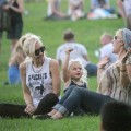 Gwen Stefani at the park with her son Zuma and his nanny in London.