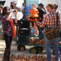 Ian Ziering spends the day with his family at the pumpkin patch in Los Angles, Ca on October 8, 2011