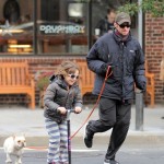 Hugh Jackman Taking His Daughter Ava To School In New York