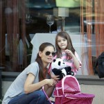 Katie Holmes takes her adorable daughter Suri for a walk as Suri pushes a play stroller for her panda bear stuffed animal in Pittsburgh 10-08-2011 Katie Holmes takes her adorable daughter Suri for a walk as Suri pushes a play stroller for her panda bear stuffed animal in Pittsburgh 10-08-2011