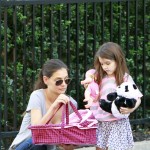 Katie Holmes takes her adorable daughter Suri for a walk as Suri pushes a play stroller for her panda bear stuffed animal in Pittsburgh 10-08-2011 Katie Holmes takes her adorable daughter Suri for a walk as Suri pushes a play stroller for her panda bear stuffed animal in Pittsburgh 10-08-2011