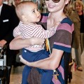 Miranda Kerr and Flynn touched down at Heathrow airport in London (October 5).
