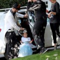 Katherine Heigl wears a witch costume as she and her husband Josh Kelley dress their adorable daughter Naleigh in a princess costume for a Halloween party.