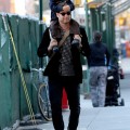 Naomi Watts walks with Liev Schreiber, who carried their son Sasha on his shoulders, before hailing a taxi in Tribeca.