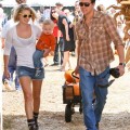 Ali Larter enjoyed a sunny day at Mr. Bones Pumpkin Patch in Los Angeles, California on October 15, 2011 with her family.