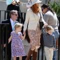 Marcia Cross and her twin daughters, Eden and Savannah, attend their nannie's college graduation in Riverside.
