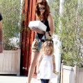 Michelle Monaghan and husband Peter White take their adorable daughter Willow out for a family day at the Brentwood Country Mart
