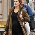 keri Russel runs errands in NYC, NY on October 13, 2011 where she showed off her growing baby bump