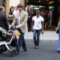 rachel Zoe in town for Paris Fashion Week with hubby Rodger Berman and super cute baby boy Skyler in Paris, France on October 1st, 2011.