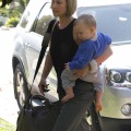 Ali Larter was spotted leaving her home with son Theodore to head to a 'mommy and me' class in Brentwood, California on November 2nd, 2011.