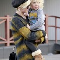 Ashlee Simpson spends time with her son Bronx at a carwash in Los Angeles.