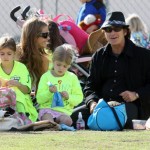 Charlie Sheen and Denise Richards at the soccer fields in Calabasas, California on November 19, 2011 to watch their eldest daughter Sam play in her soccer game.