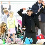 Charlie Sheen and Denise Richards at the soccer fields in Calabasas, California on November 19, 2011 to watch their eldest daughter Sam play in her soccer game.