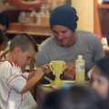 David Beckham spent time with his boys at a local Color Me Mine in Los Angeles, California on November 13, 2011 painting pottery pieces.