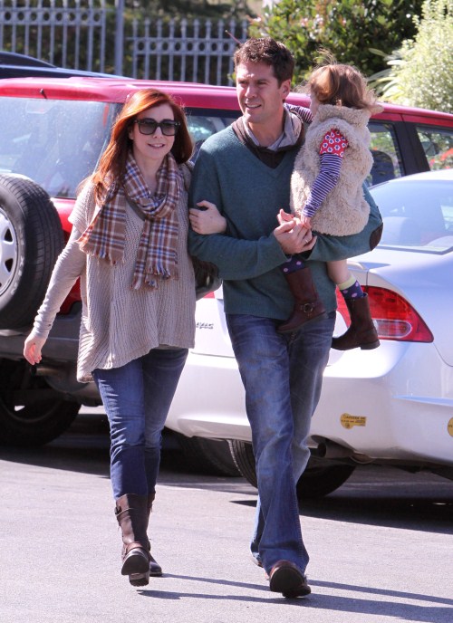 Alyson Hannigan out and about with her family hubby Alexis Denisofin and 